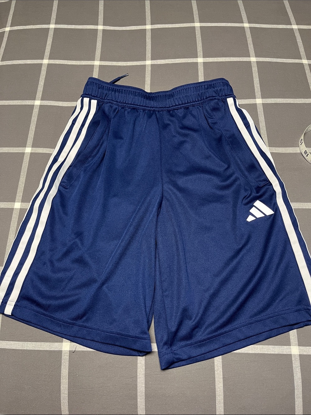 adidas Navy Performance Shorts with White Logo